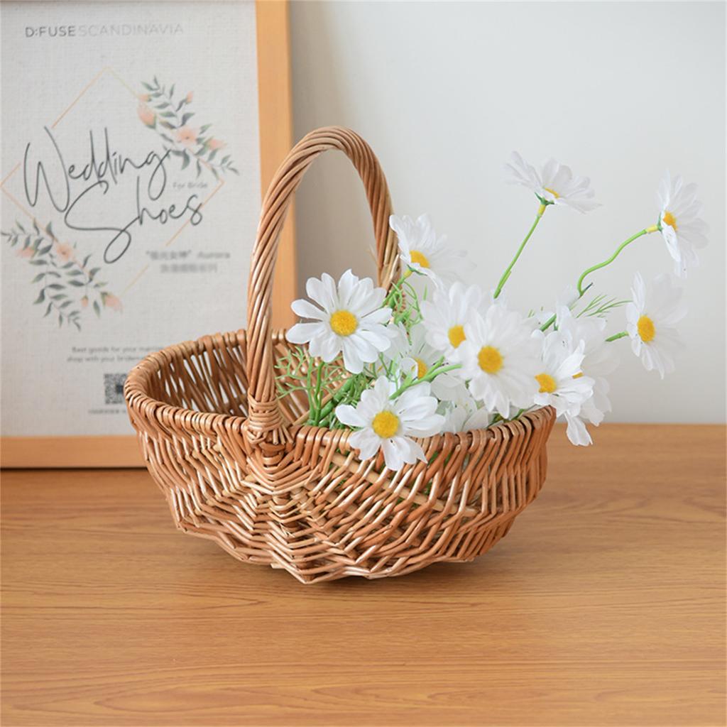 Brukervennlig Naturflettet Kurv Bærbar Og Pustende Perfekt For Pikniker Utflukter Og Hjemmeoppbevaring Av Frukt Og Grønnsaker