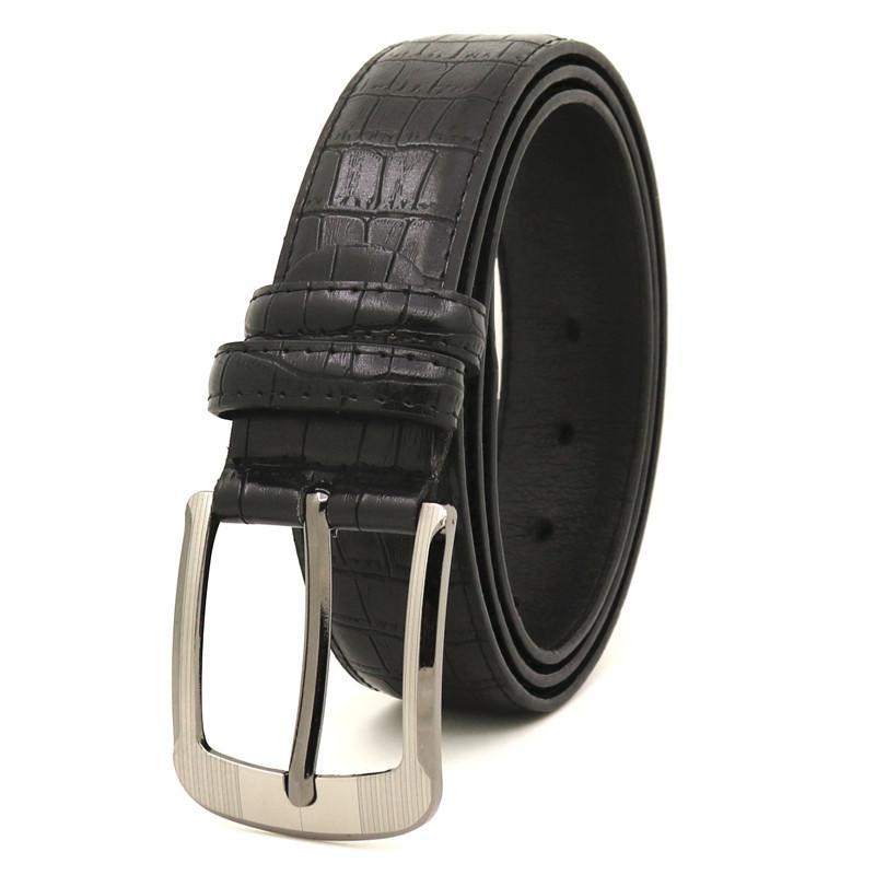 Neue Mode Herren Leder Gürtel Designer Gürtel für Mann Pin Schnalle Business Männlich Modische Slub Muster Jeans Casual