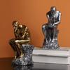 European Style Thinker Sitting Resin Sculpture Creative Thinker Desk Craft  Living Room