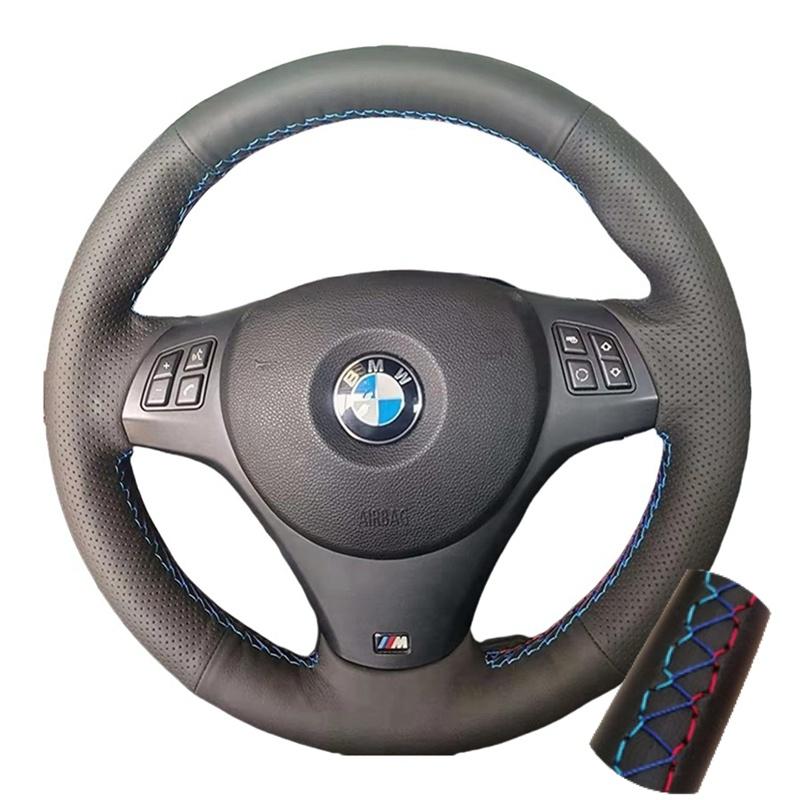 Car Steering Wheel Cover For BMW E81 E90 Pack M Sport M3 E91 E92 E93 E87 E82 E88 X1 E84 Hand-stitched Microfiber Leather