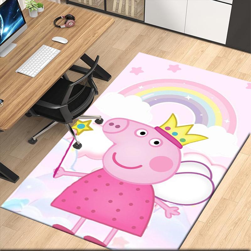 Peppa Pig Printed Carpet, for Office Chair Living Room Bedroom Kitchen Room Decor Gifts.