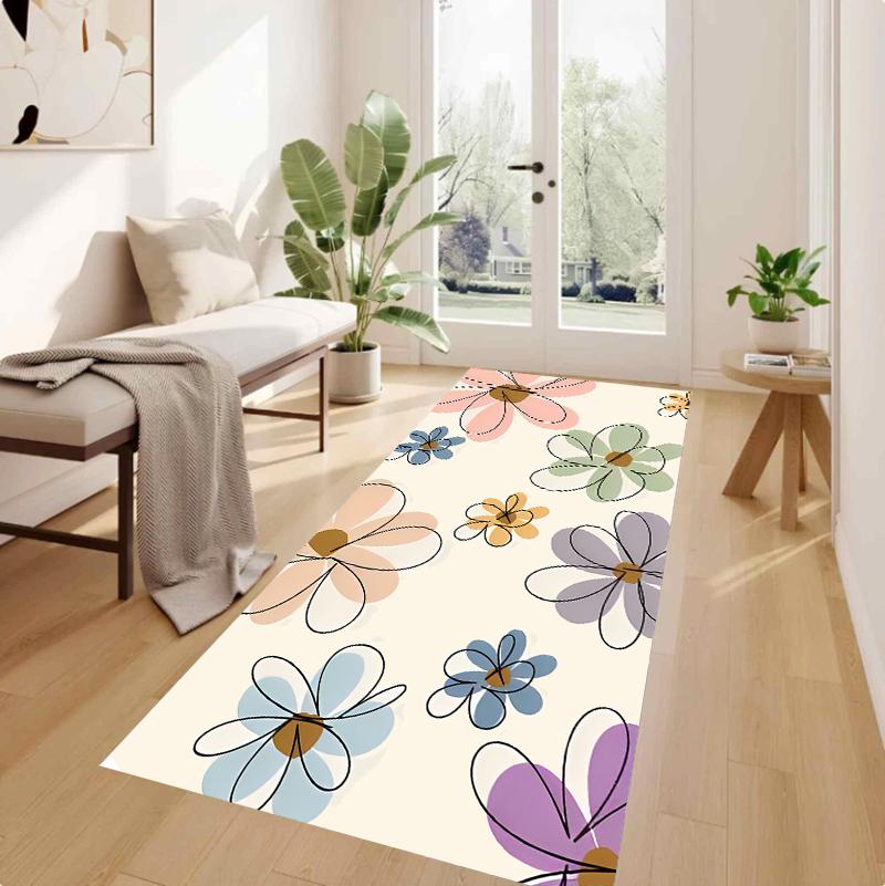Ковер Матрас Коврик Домашний Декор Красочный Цветочный Цветочный Узор Ковер для Зоны Гостиная Спальня Богемный Ботанический Стиль 40X120CM