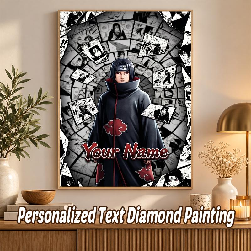Itachi Uchiha Custom Name Diamond Painting Personalized 5D Full Drill DIY Diamond Art Home Decor