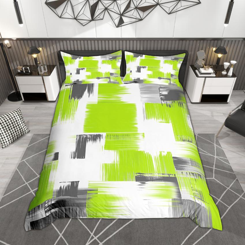 Homewish Aesthetic Ombre Duvet Cover Set, Chic Oil Painting Bedding Set, Hippie Graffiti Quilt Cover Set, Minimalist Room Decor