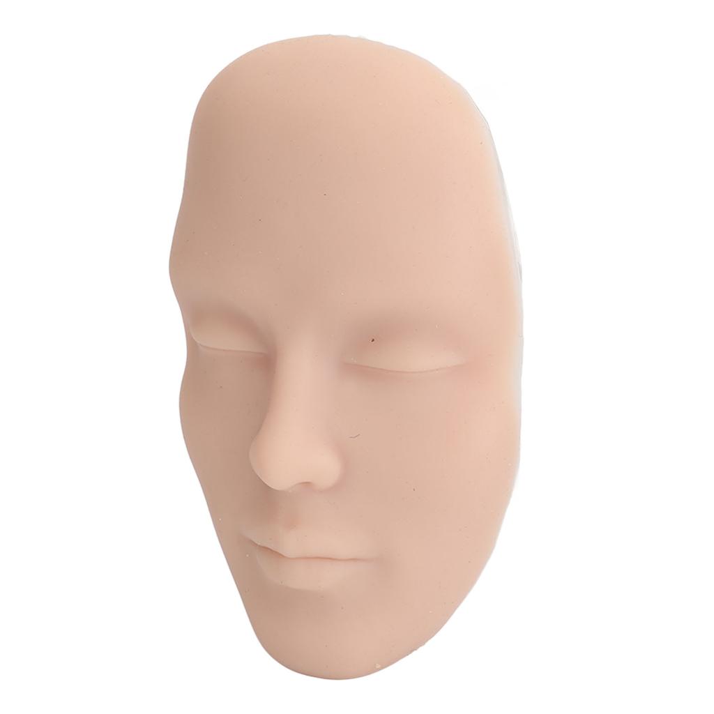 3D Makeup Practice Face Board Realistic Reusable Silicone Cosmetic Mannequin Face with 7PCS Brush for Beginner Medium