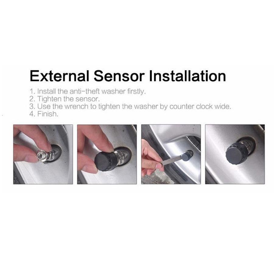 Car Truck TPMS Tire Pressure Monitor System USB/Solar Charging+6 External Sensor