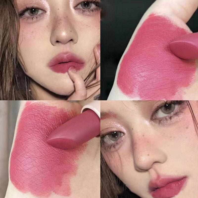 McCarty Lun Pfirsichrosa Lippenstift: Babyrosa, Rosenrot, Barbie-Pink, Pfirsich, Rose, Lila Nude-Töne für einen leichten oder No-Makeup-Matte-Look.