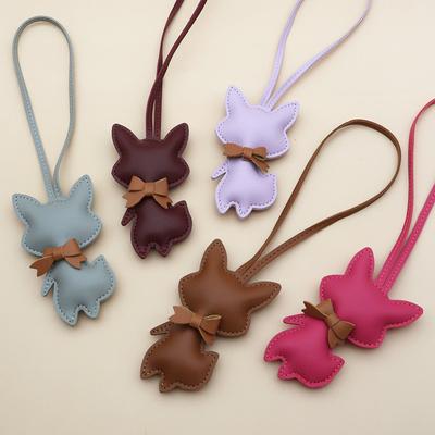 Fox Keychain PU Leather Animals Keyring Hanging Ornament Backpack Handbag Charm Gift For Men Women Bag Charms