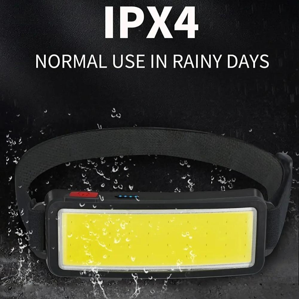 Powerful COB Headlamp Type-c/USB Rechargeable Head Flashlight Built-in Battery Outdoor Fishing Camping Lantern Waterproof Torch