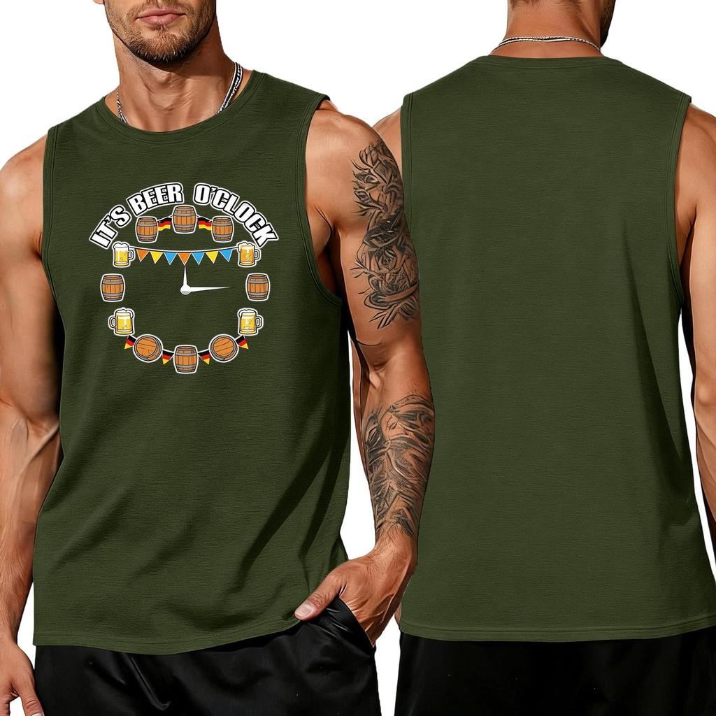 Men's Casual Sleeveless Tank Top Loose Fit Summer Daily Wear Muscle Shirt Printed Graphic Design Lightweight Comfortable