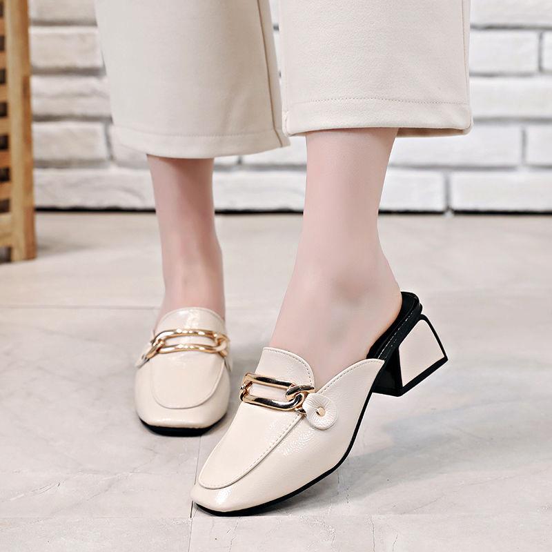 Talla 35-39 Mujer All-match Zapatillas de cuero brillantes de PU al aire  libre Diamantes tacones altos Bohemian Beach Resistente al desgaste  Sandalias antideslizantes de tacón grueso comprar a buen precio — entrega