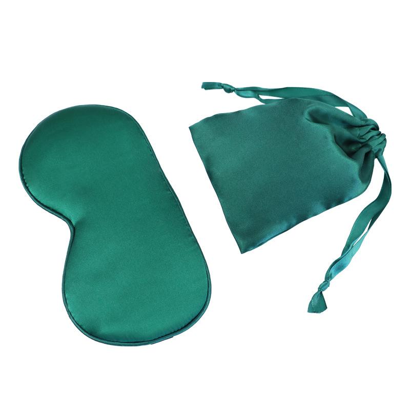 Silk eye mask simulation silk bag two-piece set printing embroidered silk eye mask