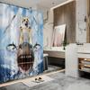 Adventurous Dog on Shark Bath Curtain - Fun & Quirky Design, Waterproof Home Decor Adds Playful Charm to Your Bathroom