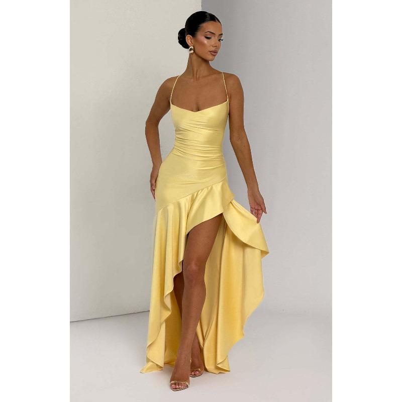 Summer Blast Sexy Damen Träger Halter Brunnen Unregelmäßiges Kleid Kleid