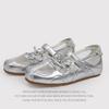 Silver Mary Jane Shoes Women'S Spring Height Increase Ballet Training Shoes Casual Sports Functional Shoes With Skirts