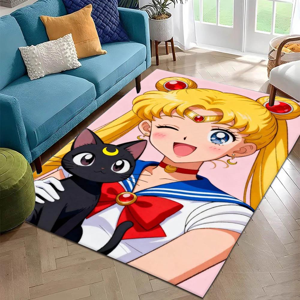 3D S-Sailor M-Moon Movie Anime Hot Carpet Rug for Art Living Room Decor Sofa Home Bedroom Gifts Fans Area Rug Non-slip Floor Mat