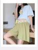 2026 Low Waist Plus Size Ice Silk Maternity Shorts - Summer Thin Three-Quarter Length