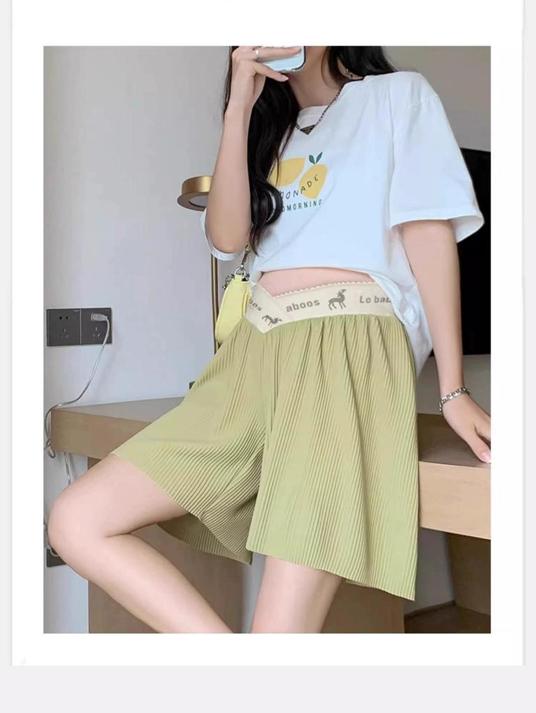 2026 Low Waist Plus Size Ice Silk Maternity Shorts - Summer Thin Three-Quarter Length