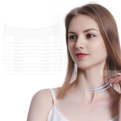 10 Pezzi Adesivi Sollevamento Collo Nastri Stringenti Invisibili per Rughe Pelle Cadente Rimozione e Snellente Linea del Collo Patch Anti-Età