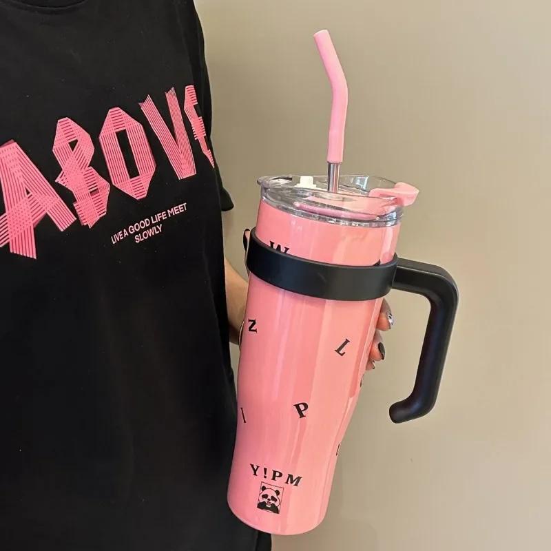 1200ML Maceta De Flores En Relieve, Gran Mac, Taza De Aislamiento Frío, Bonita, Gran Capacidad, Montar, Taza De Hielo Grande