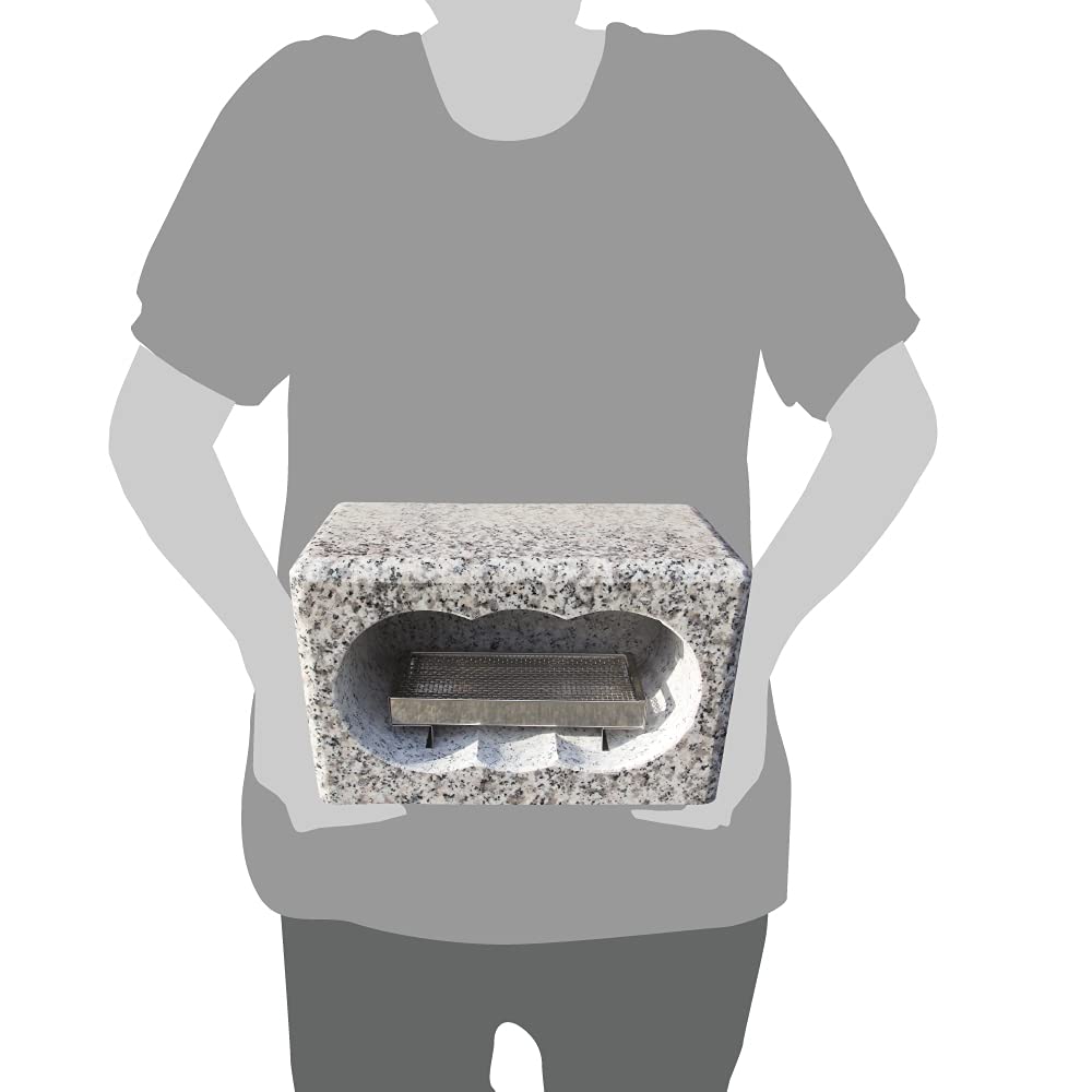 Incense Burner for Graves, Made of Premium White Granite with Stainless Steel Incense Dish, No Installation Required, Easy Installation, Dimensions: