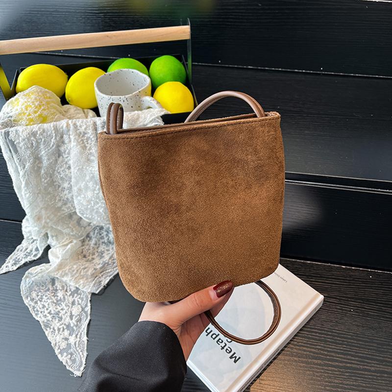 Retro Suede Hasp Sweet Shoulder Bags Sewing Thread Concise Women's Handbags High Quality Versatile Small Square Bag