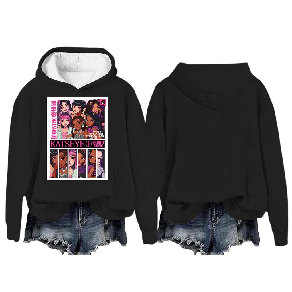 Women's Fashion Casual Long Sleeve Loose Printed Pullover Sports Long Sleeve Hooded Sweatshirt