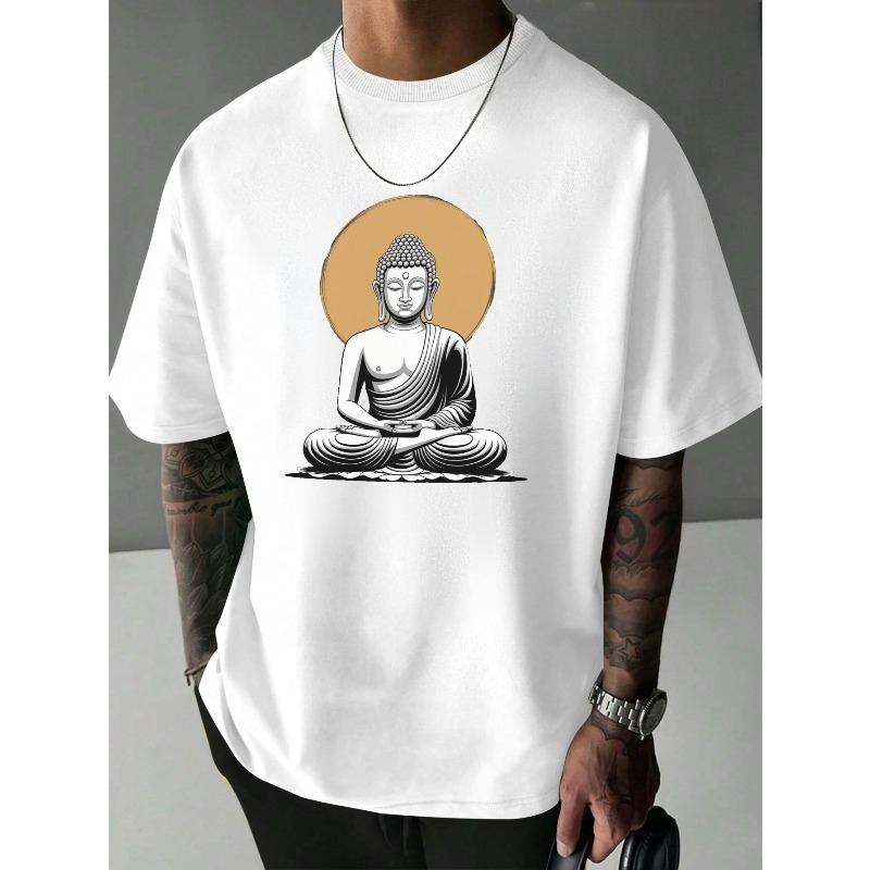 

Men s T-Shirt - 100% Cotton Comfort Fit Short Sleeve with Print - Casual & Spiritual Wear for Everyday Use - Breathable All-Season Round Neck Tee 4XL