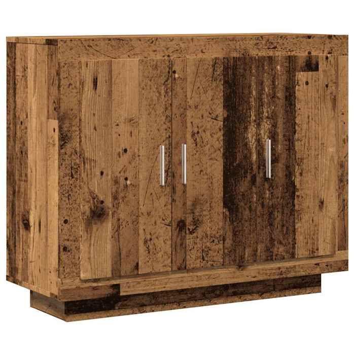 VidaXL Buffet vieux bois 92x35x75 cm bois d'ingénierie, meuble de rangement, meuble de rangement de cuisine, meuble de 856864