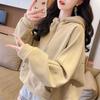 Sweatshirt for Women Cotton Solid Color Hooded Thickened Loose Round Neck Casual Pullover Long Sleeve Top Sweatshirt