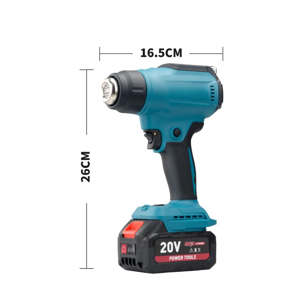 18V/21V Digital Display Hot Air Gun Temperature Adjustable Welding Hot Air Dryer Portable Heat Shrink Packaging Tool