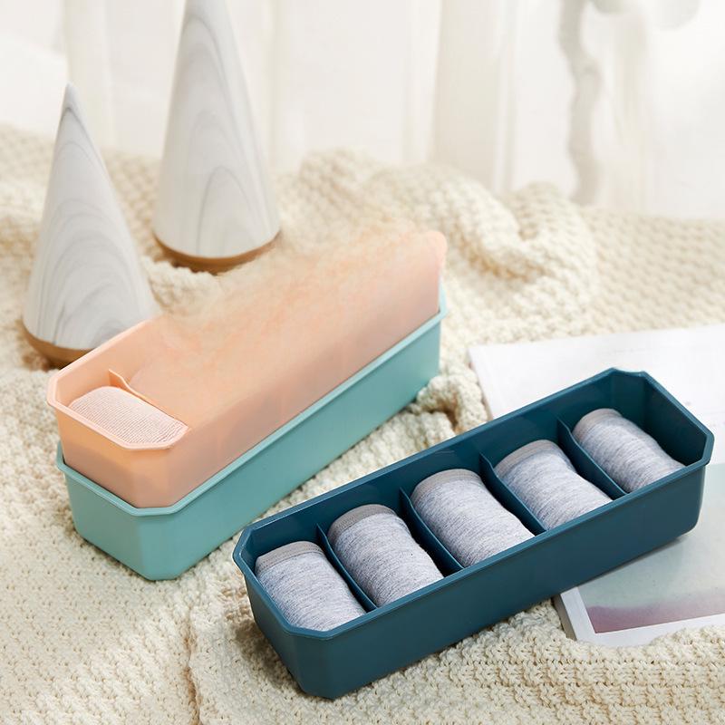 Stackable Multi-Compartment Plastic Storage Box for Socks and Underwear