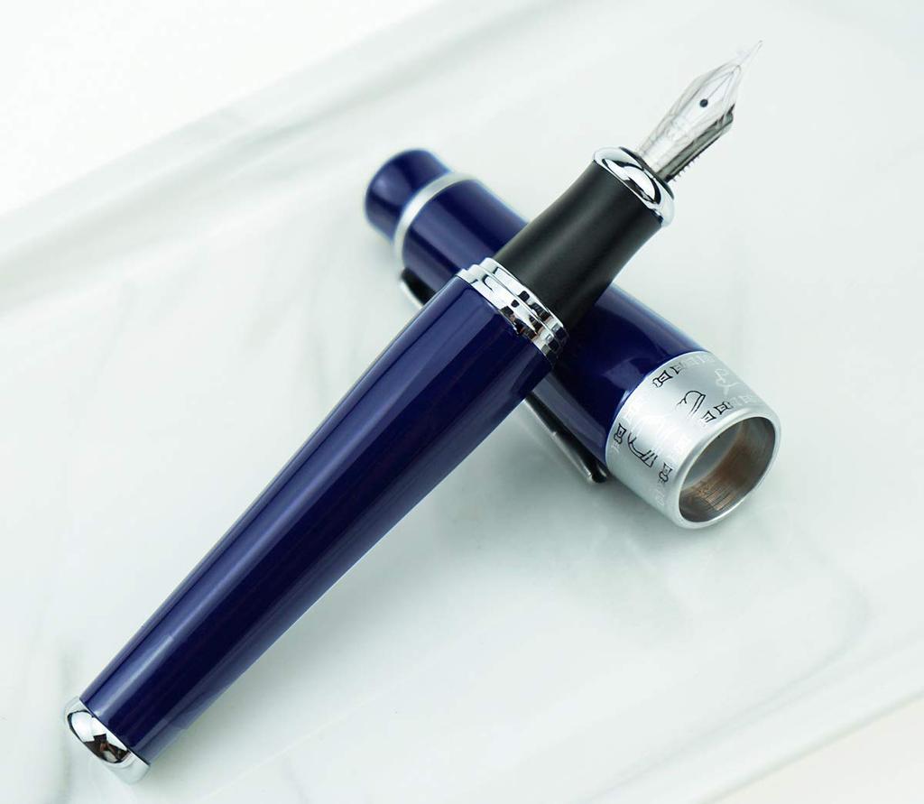 Duke 2009 Füllfederhalter Marineblau Fein Charlie Chaplin Gedenk Schwerer Stift, Blau, Feder,