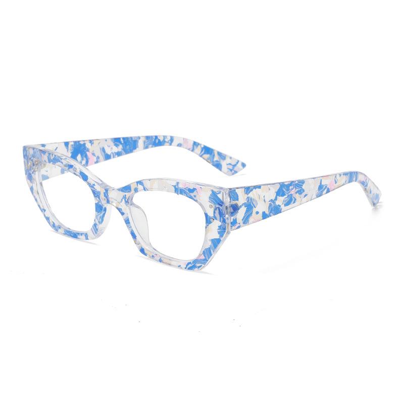 Anti-reflective Blue Light Cat Eye Reading Glasses for Women Fashion Irregular Pattern Eyeglasses Elderlypresbyopiaglasses