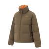 Li Ning Hot Pot Down Jacket Series Water-Resistant Letter Stand Collar Long Sleeve Dopamine Down Jacket Women Outerwear Cinnamon-Brown AYMU254-4
