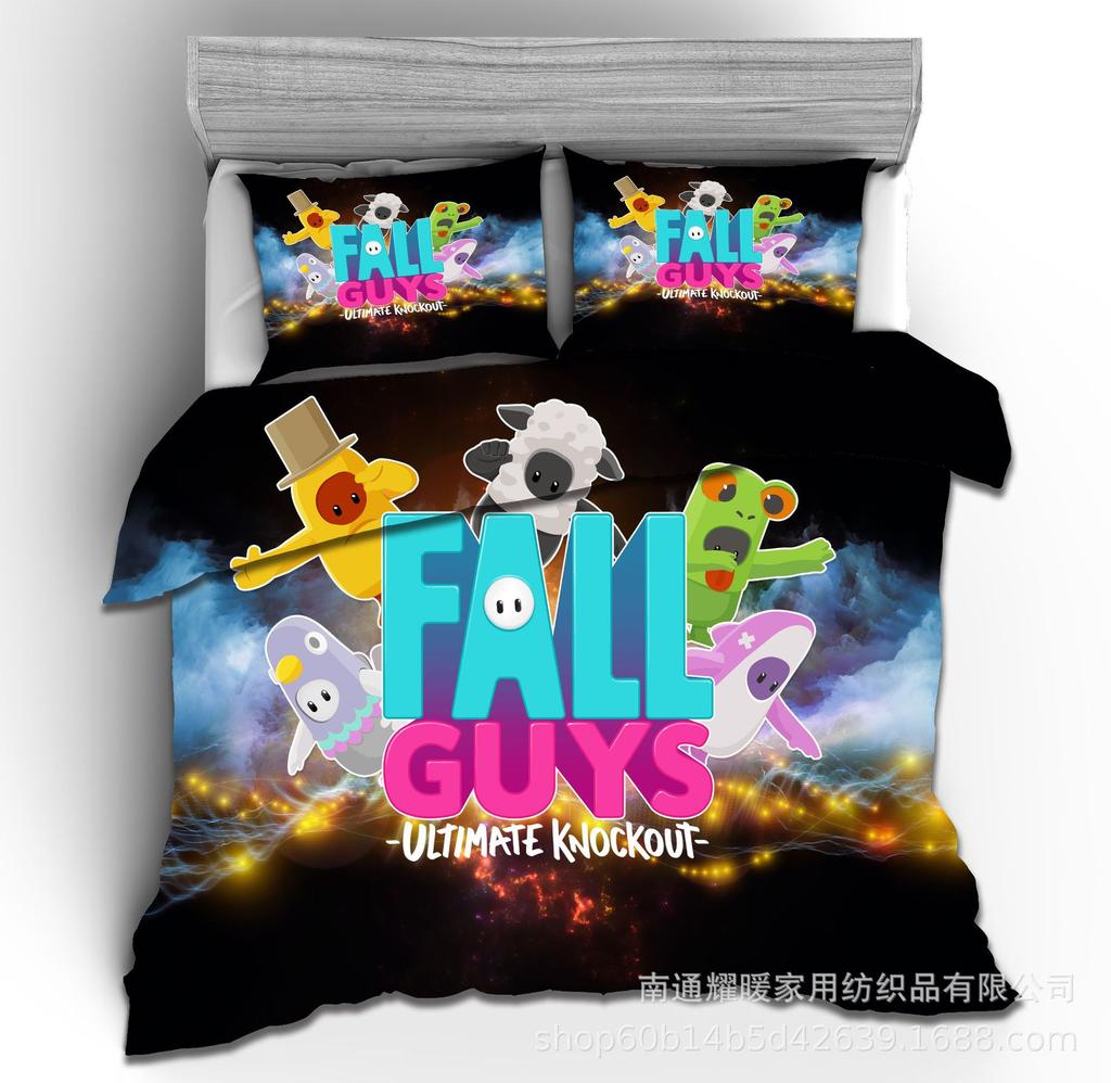 3D Digital Printing Three-Piece Set Jelly Bean Man Four-Piece Set Quilt Sheet Pillowcase