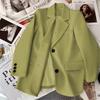 Damen Blazer Jacke Frühling Einreiher Lässig Schmale Passform Anzugmantel