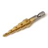 Baota Drill Bit 3-piece Set Hexagonal Handle Straight Slot Metric Titanium Plated Drilling Reamer Step Drill 3-piece Set Step Drill