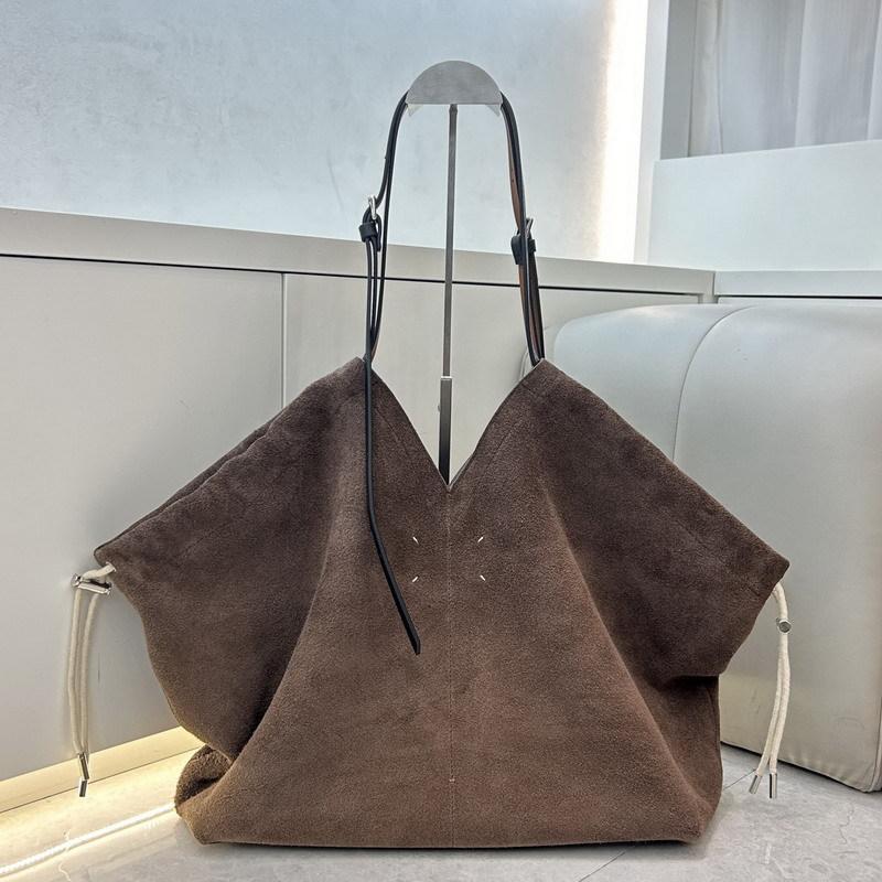 New first-layer cowhide leather suede matte tote bag vegetable basket handbag shoulder messenger bag women's bag
