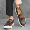 Men's Fashion Slip-On Plus Size Tassel Leather Shoes - European & American Style Casual Business Footwear