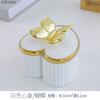 Creative Ceramic Jewelry Storage Jar Electroplating Golden Animal Cover Wedding Candy Gift Box Household Mini Sealed Jar Decor