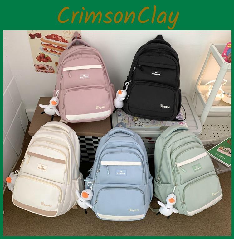 Letter Bayore Pattern Backpack Multi Compartment Ergonomic Casual Schoolbag