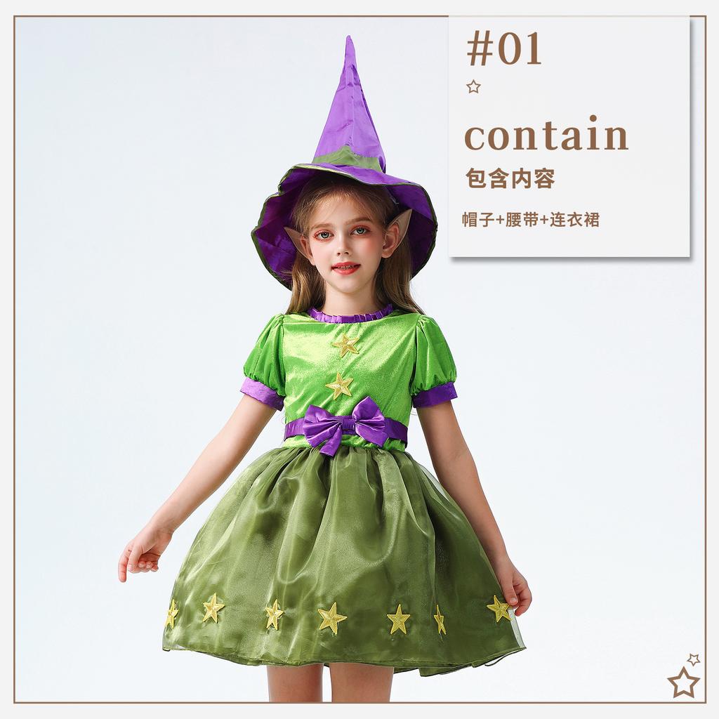 610,000 Halloween Children's Elf Performance Dress Flower Fairy Stage Princess Dress Performance Dress