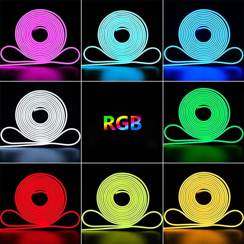 Smart LED Strip Neon Sign RGB Waterproof Bluetooth APP Remote Control Flexible Tape Lamp Rope DC12V Music Sync Home Garden Decor