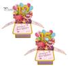 Happy Birthday Greeting Card with Envelope Notepad 3D Gift Box Golden Powder 12/15 Years Old Birthday Wishes Message Card Party Gift