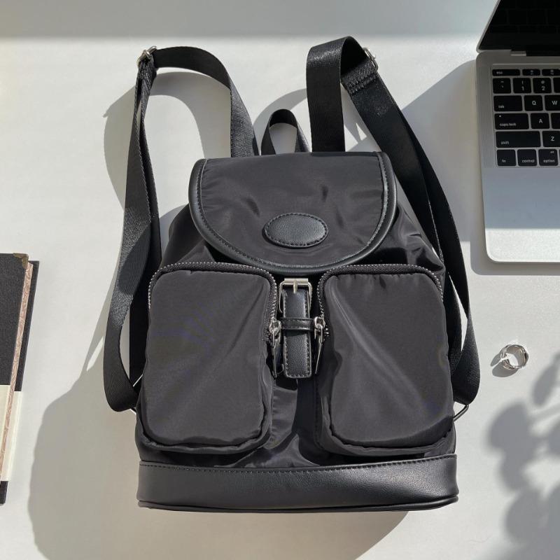 Casual Backpack Logo Bag Fashion Bag Large Capacity Nylon Splicing Backpack Women