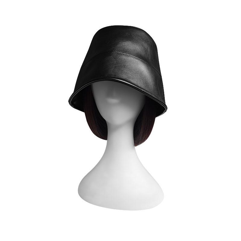 

Women s Deep Bucket Hat Faux Leather Japanese Hip Hop Style Oversized Face Covering Retro Streetwear M 56-58cm