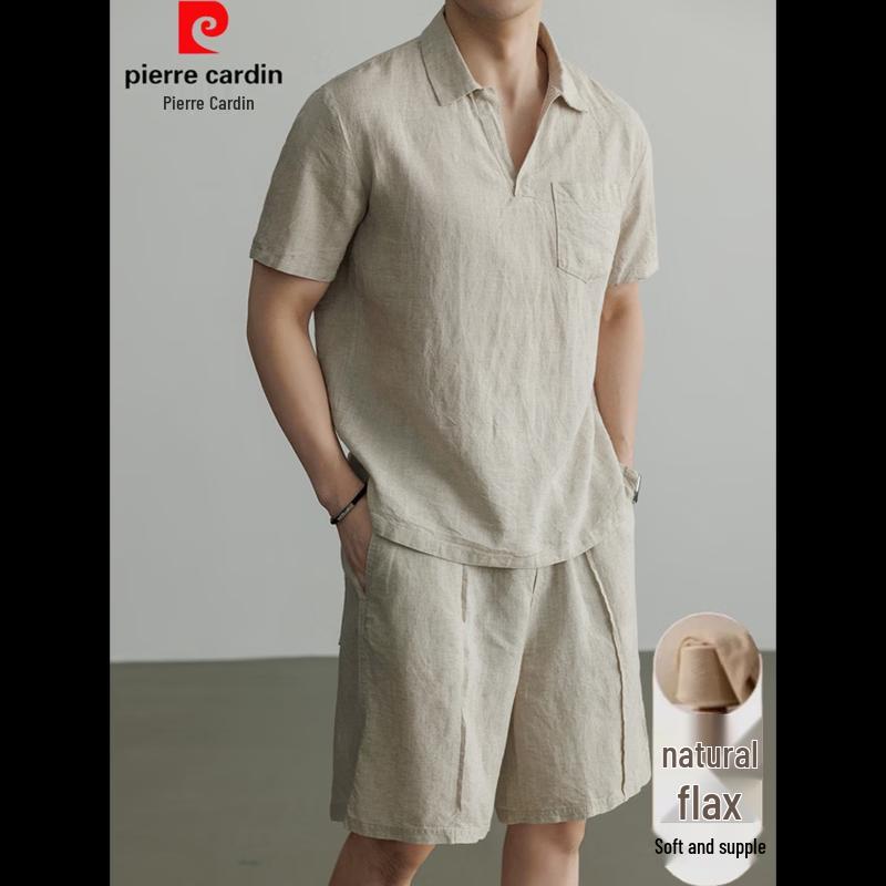 Pierre Cardin Men s Linen Blend V-Neck Set L