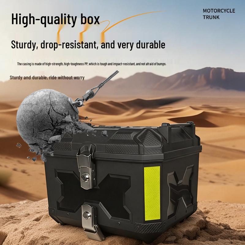 Large Capacity Electric Motorcycle Tail Box: Quick Release & High Strength Rear Storage Trunk for Scooters