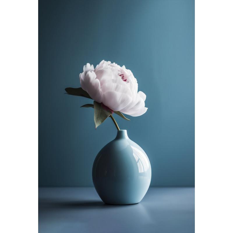 Classic Simple Still Life Blue Vase Flowers Arrangement Poster Canvas Painting Printing Art Pictures Home Room Wall Decor Gift